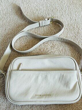 Nylon-Luxe Crossbody Bag - Cream/Gold